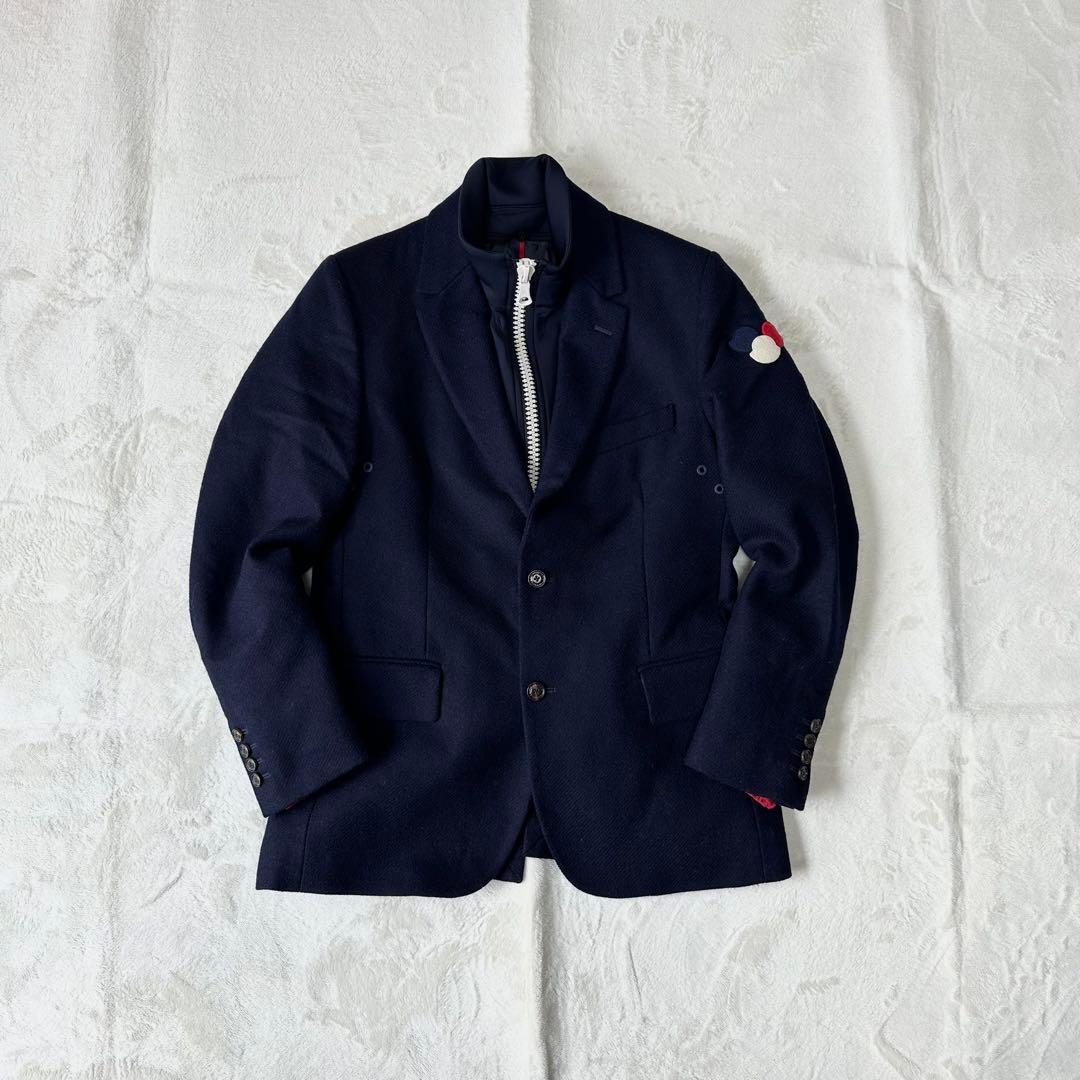 MONCLER モンクレール SAUGE サージ ダウンジャケット テーラードジャケット ウール ネイビー ブルゾン アウター MOON 拍卖