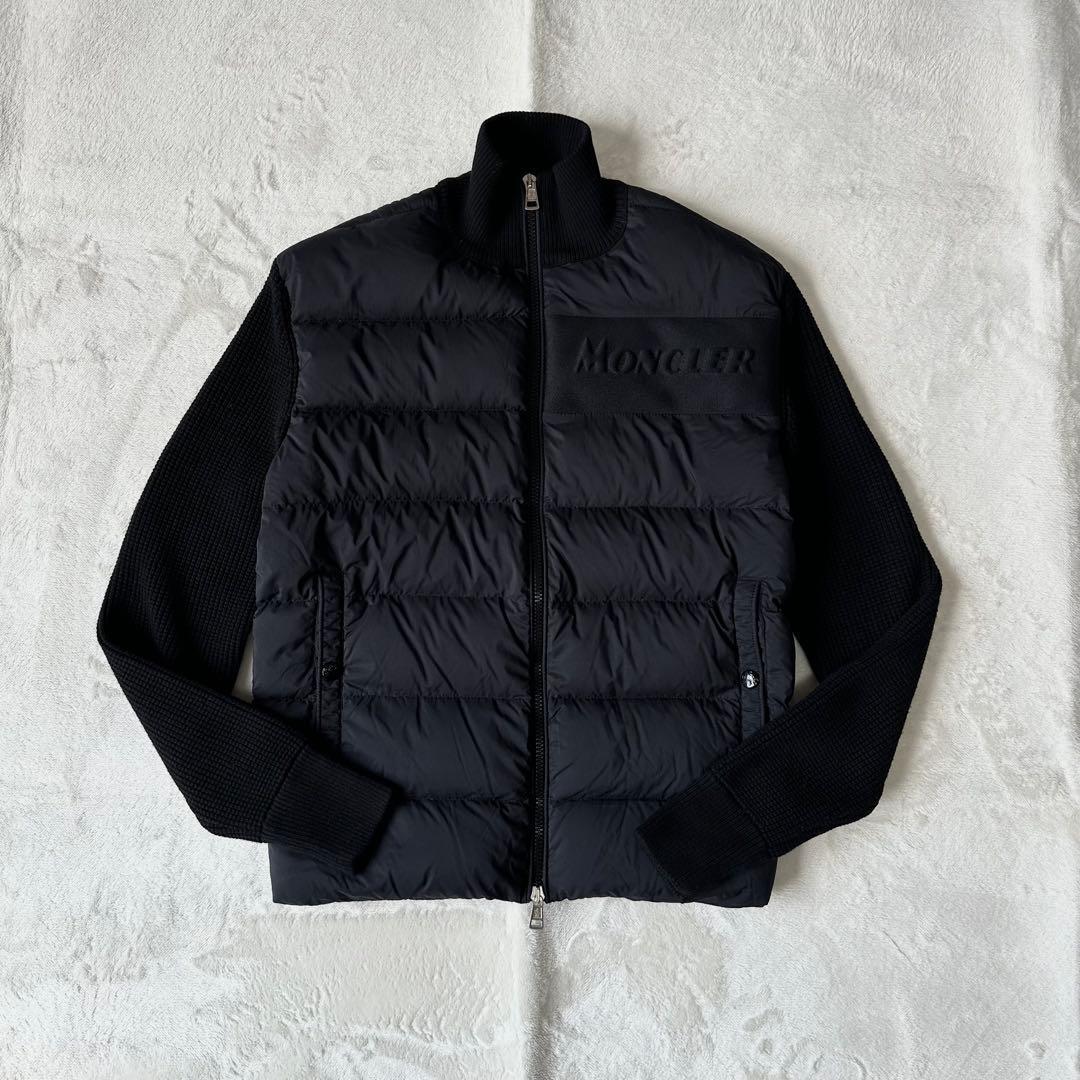 MONCLER モンクレール ダウンジャケット カーディガン ニット 切り替え 20AW 黒 ブラック アウター ブルゾン拍卖
