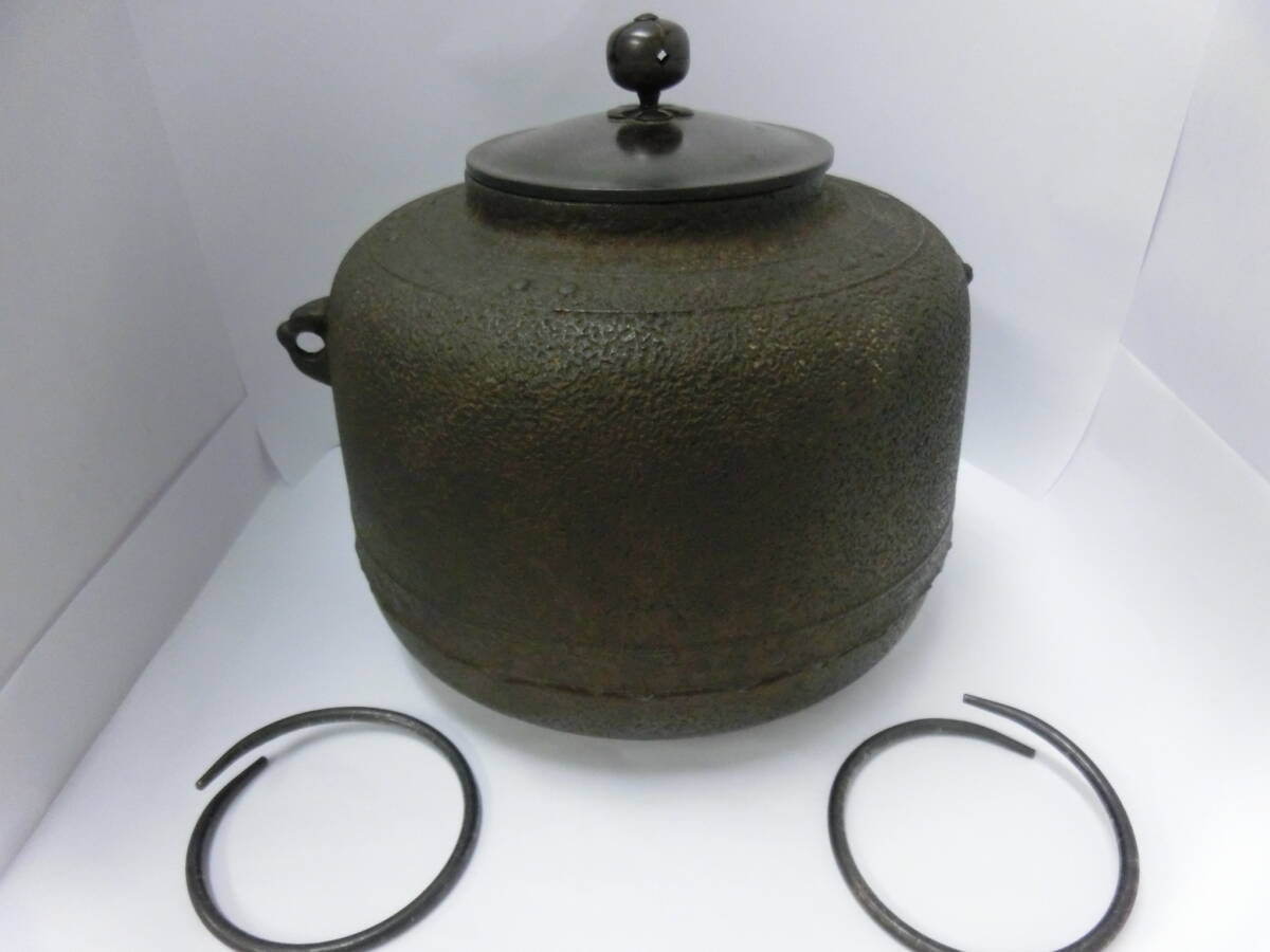 ♥♥80855 あじろ釜 あじろ鉄 万代屋 風炉釜 茶道具 鉄器♥♥拍卖