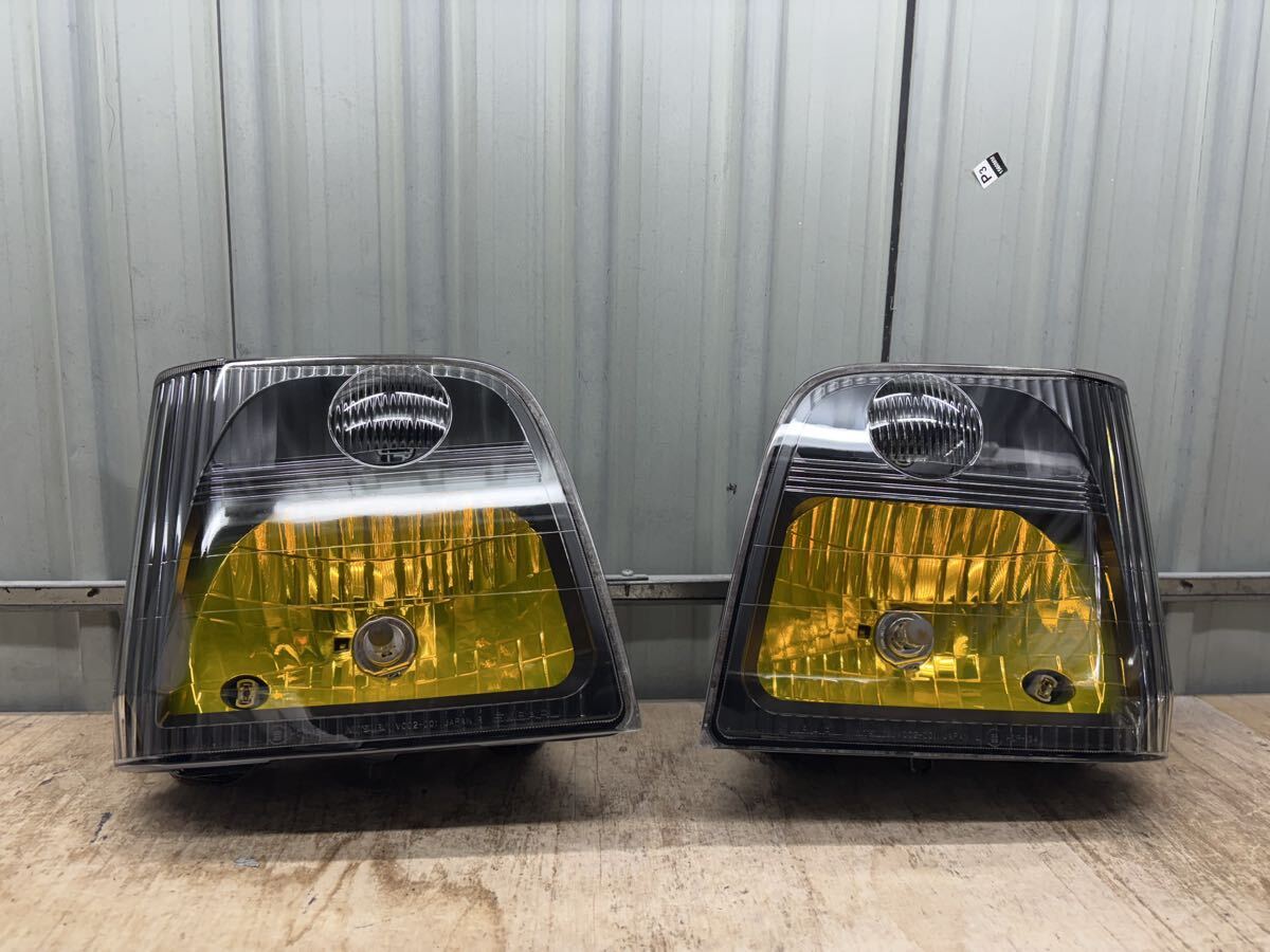 7-1013-2 ★ 深艶 クリア塗装 保証付 ★ スバル サンバー TT2 TV1 TV2 TW1 TW2 純正 ヘッドライト 左右 加工 TT1 イエロー リフレクター拍卖