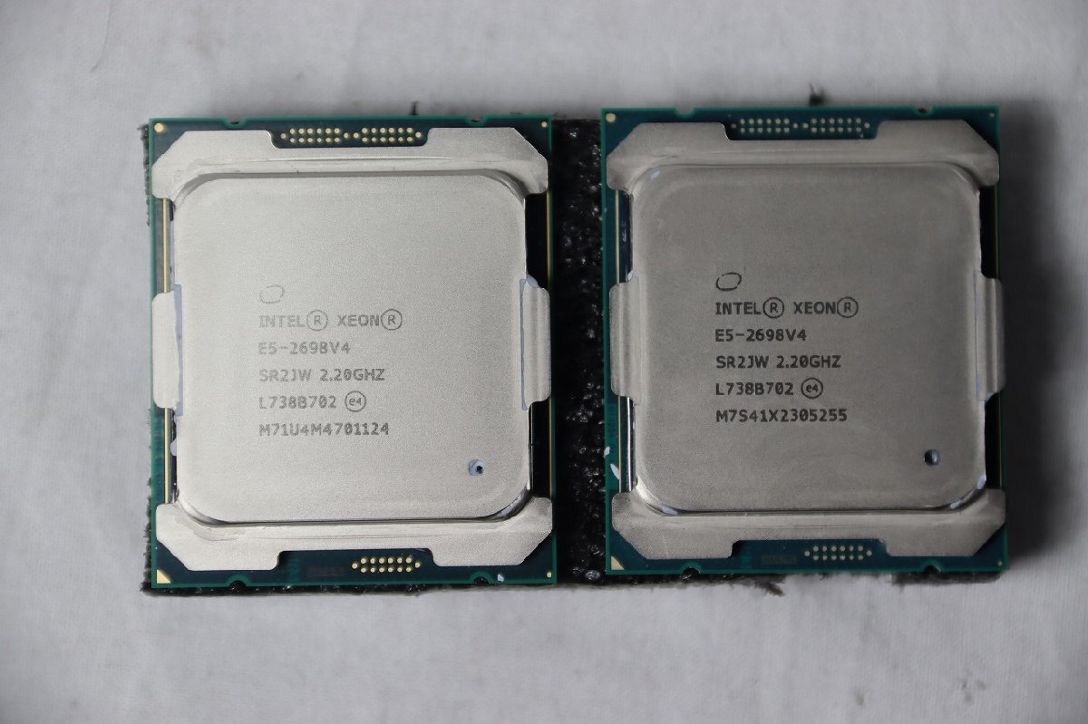 intel Xeon プロセッサー E5-2698 v4 50M キャッシュ、2.20 GHz SR2JW 2枚セット(ジャンク扱い)拍卖