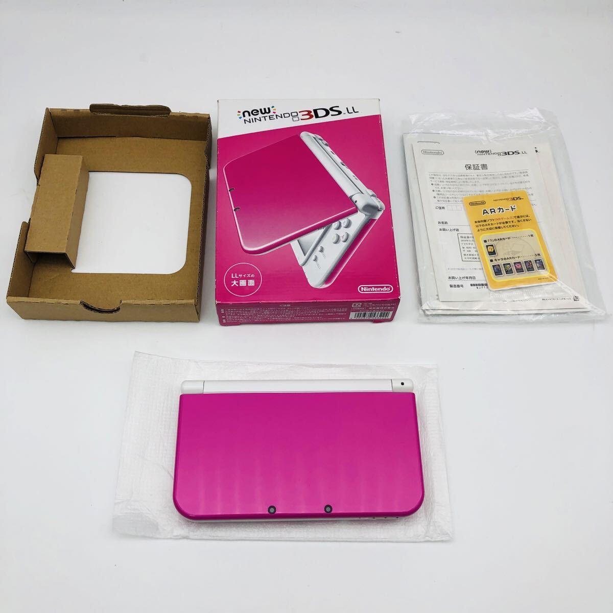 Nintendo Newニンテンドー3DS LL 本体 ピンク ホワイト◆動作確認済 箱説付 タッチペン付 任天堂 new3dsll拍卖