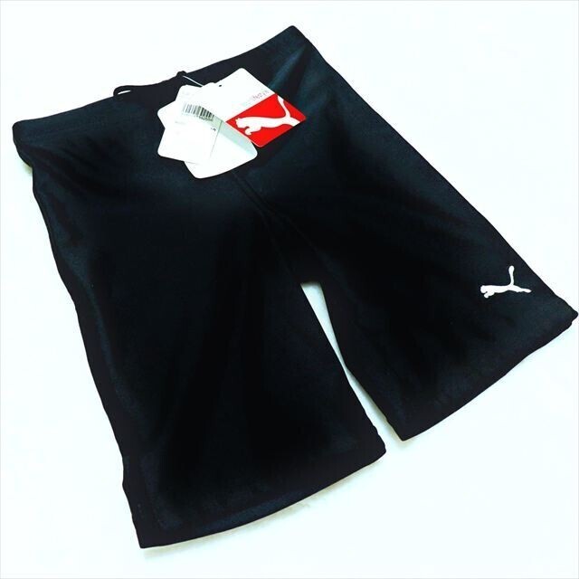 BE4-X01☆//新品タグ付き☆PUMAプーマ*903435*日本製☆ロゴ刺繍入り♪シンプル黒☆スイムウェア※一番安価な送料はゆうパケットなら250円拍卖