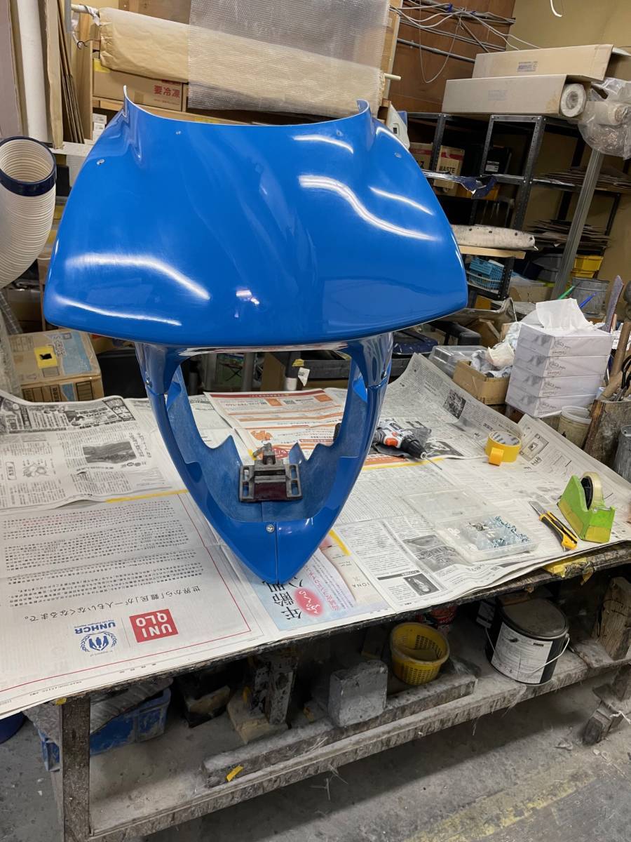 NSR50後期純製形状カウリング・NSR50用NSFタイプシート5Cmシートバック・タンクカバーセット 青ゲル仕上げ 強化バージョン拍卖