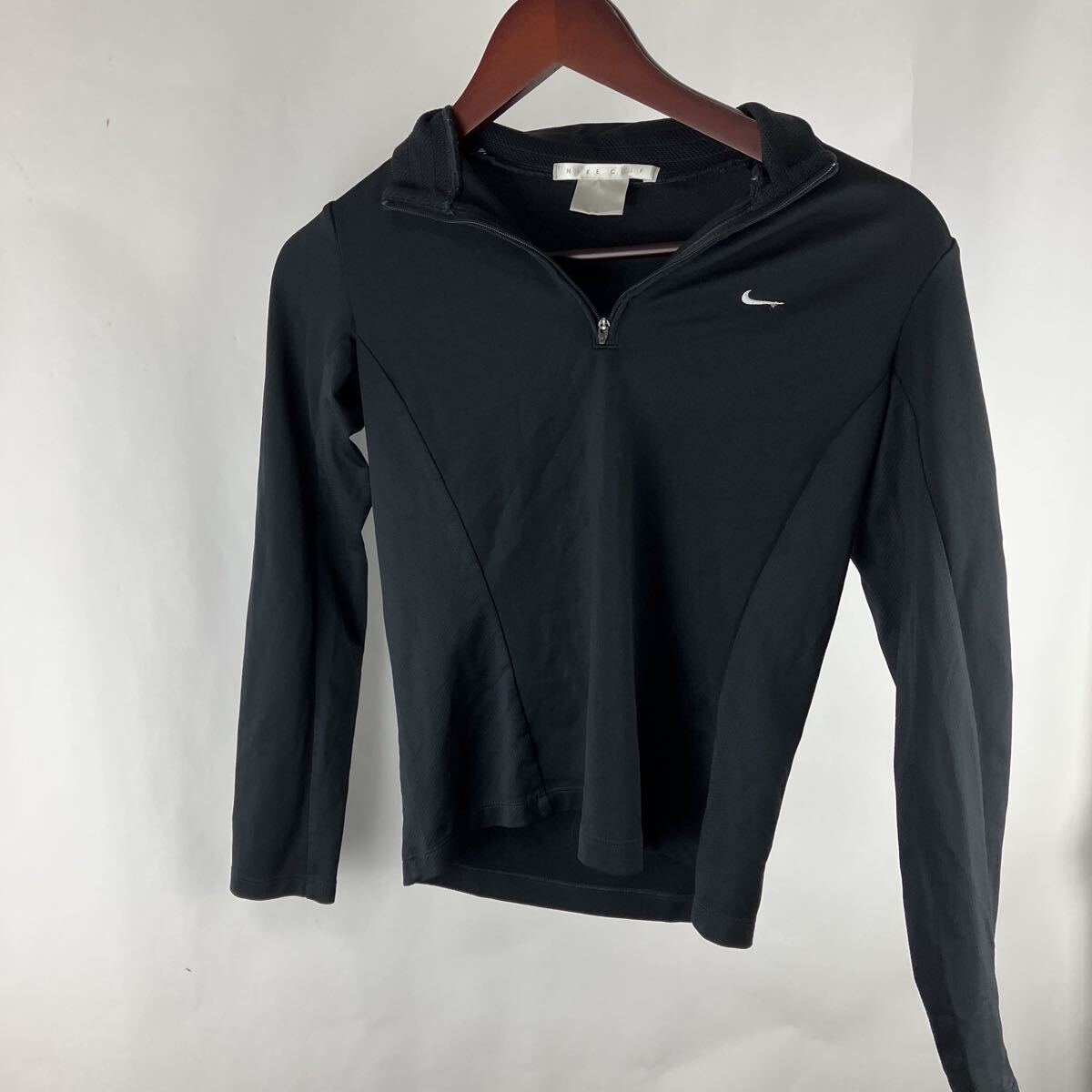 NIKE golf ナイキ ゴルフ 黒 ブラック スウェット ランニング ジップアップ パーカー Mサイズ スポーツウェア ハーフジップ 機能素材 M拍卖