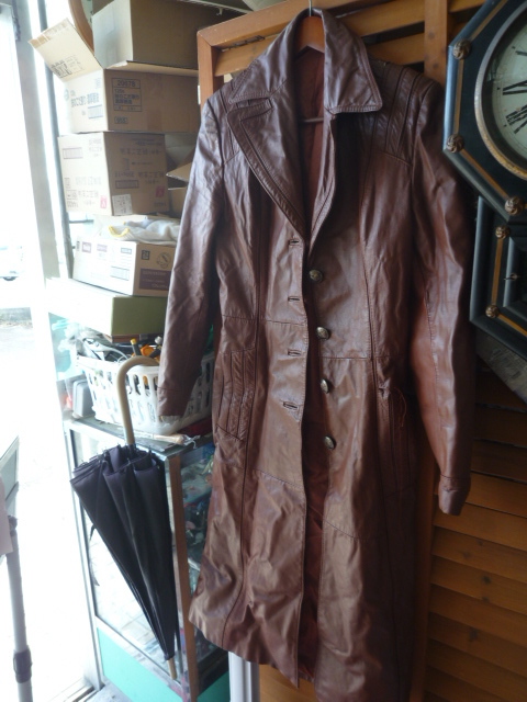 シェル皮 ロングコート 着丈 約120 脇下 約41 レディース 14号サイズ 現状渡し品 同梱不可拍卖