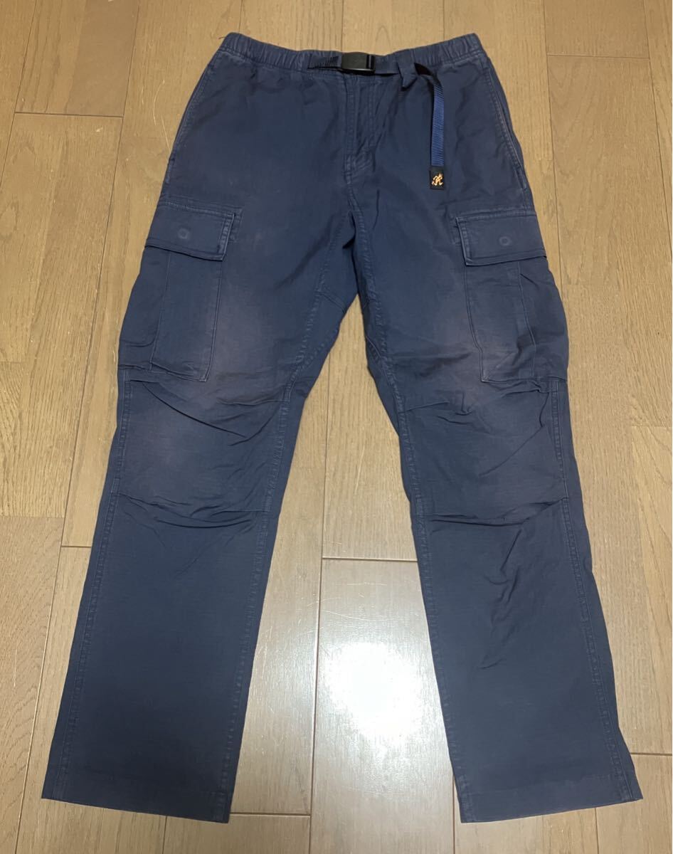 GRAMICCI × BEAMS 別注 ナローカーゴパンツ Mネイビー グラミチ ビームス コラボ リップストップ GMP-16S137拍卖