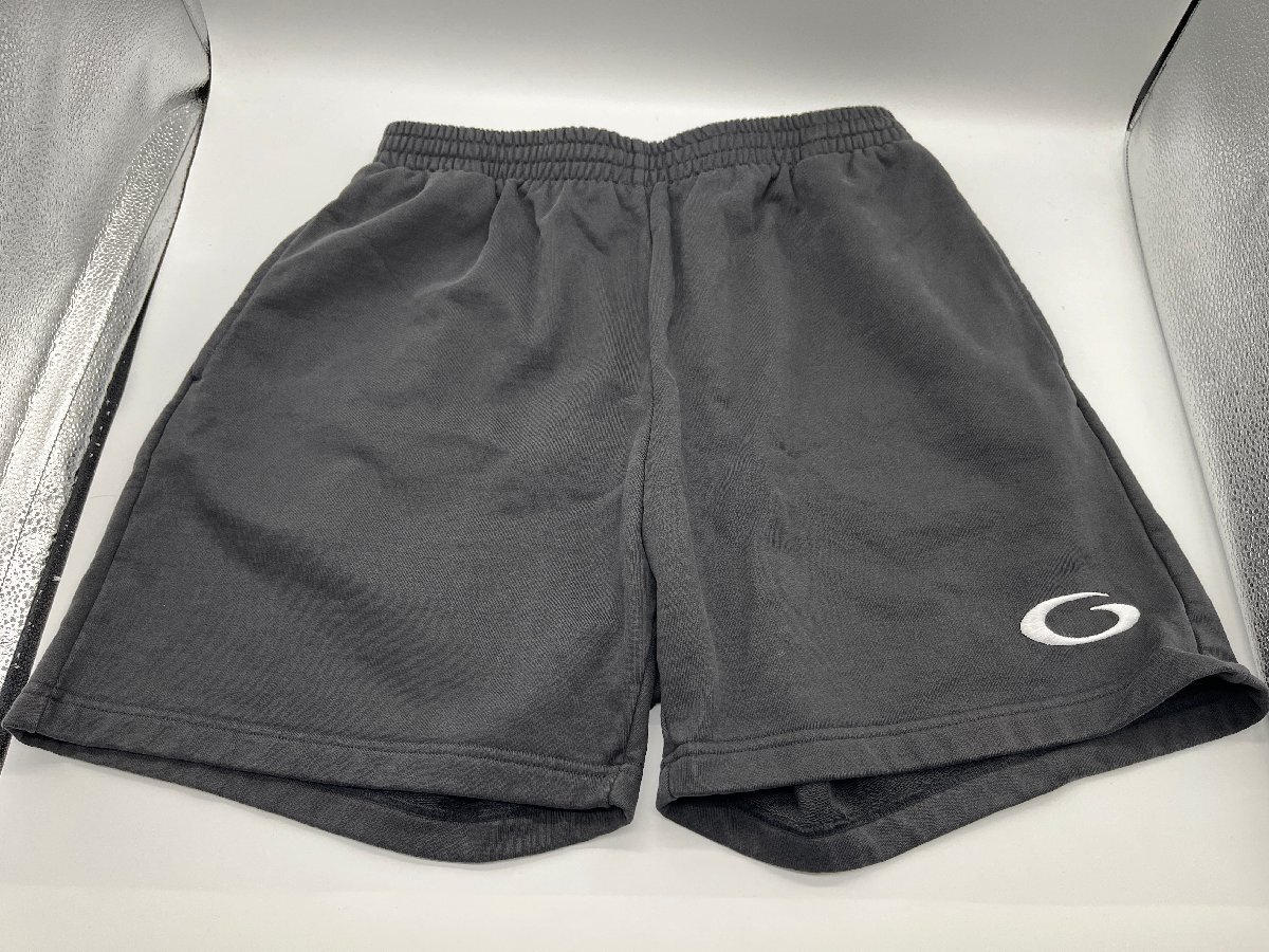 β超人気【BALENCIAGA バレンシアガ ロゴ刺繍 スウェット ショート パンツ 676137 ダークグレー Lサイズ】ON02618拍卖