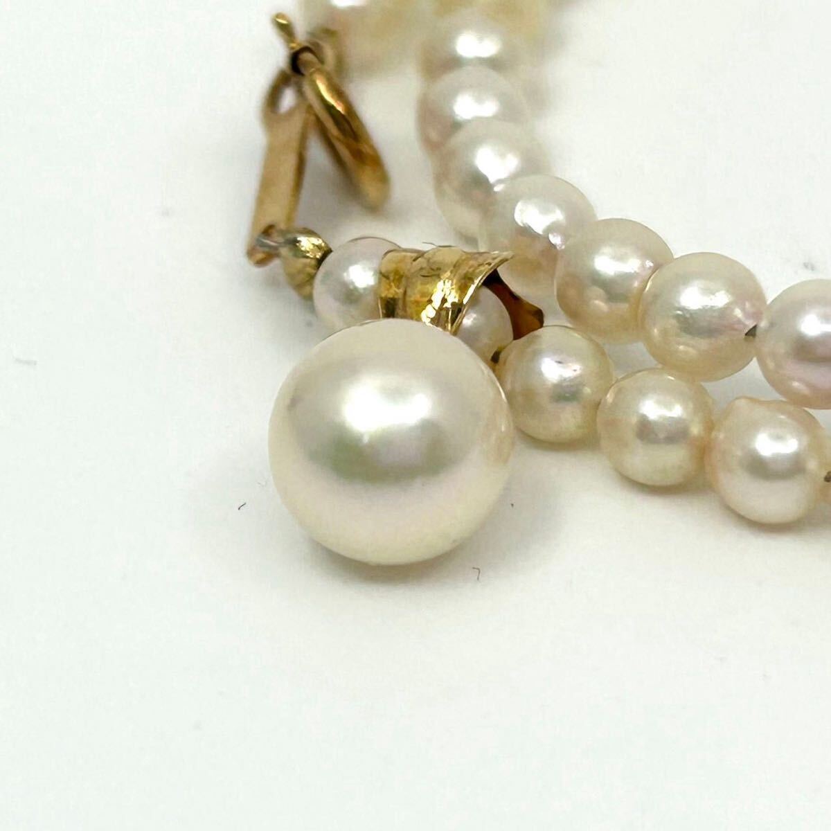 【美品】本真珠 あこや真珠 ネックレス 日本産 養殖パール 留め具K18 ゴールド ホワイト ペンダント 首飾り 冠婚葬祭 約45cm I4 拍卖