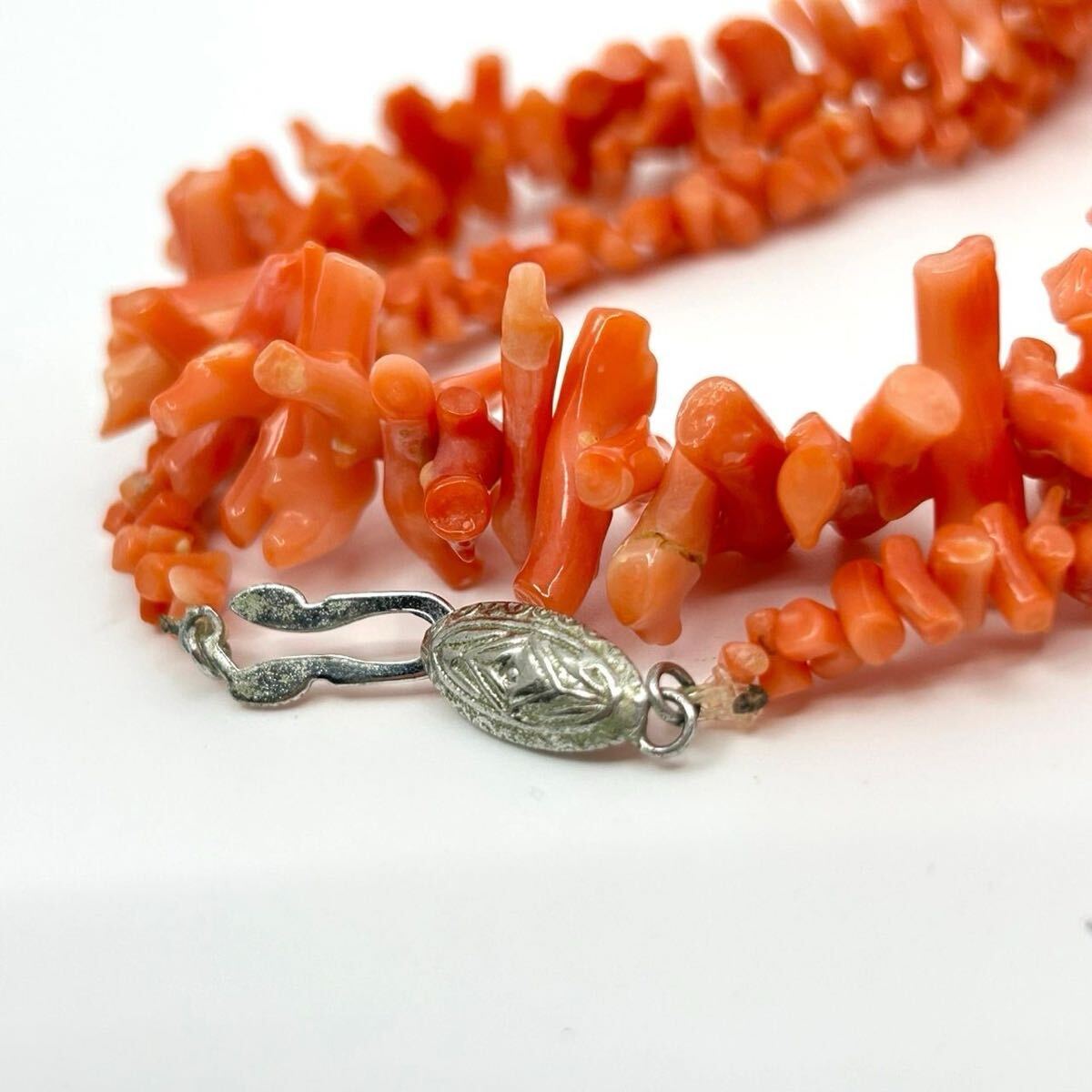 【美品】ピンク珊瑚 枝サンゴ ネックレス 無染色 SILVER925 赤 コーラル 天然石 シルバー レディース アクセサリー 上品 高級感 I4 coral拍卖