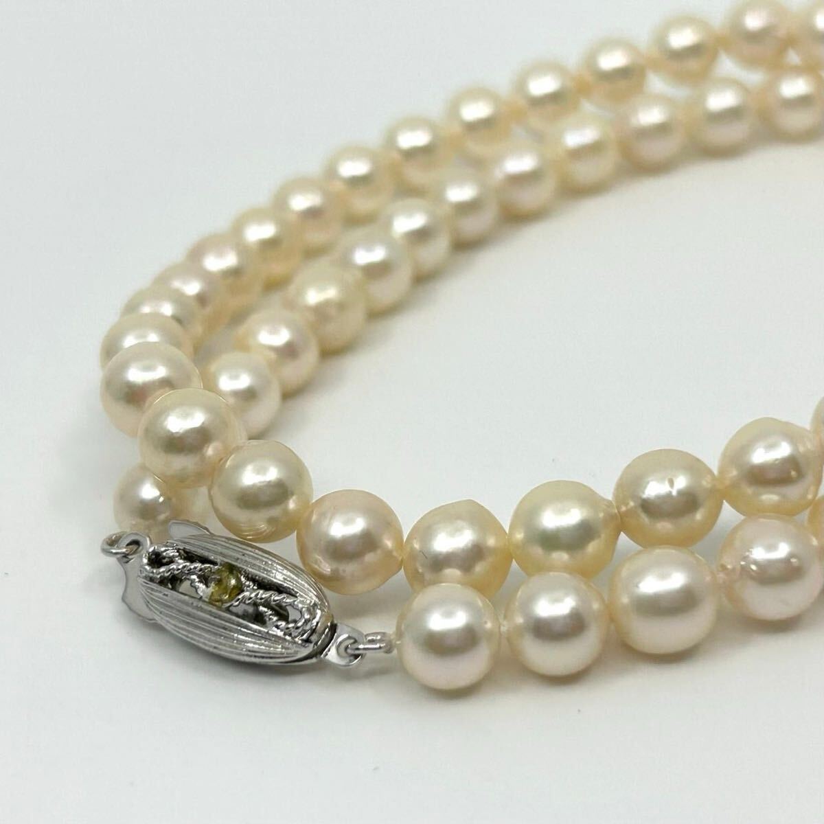 【美品】本真珠 あこや真珠 ネックレス 1円スタート日本産 養殖パール 白 ホワイト シルバー留め具 冠婚葬祭 フォーマル レディース I3拍卖