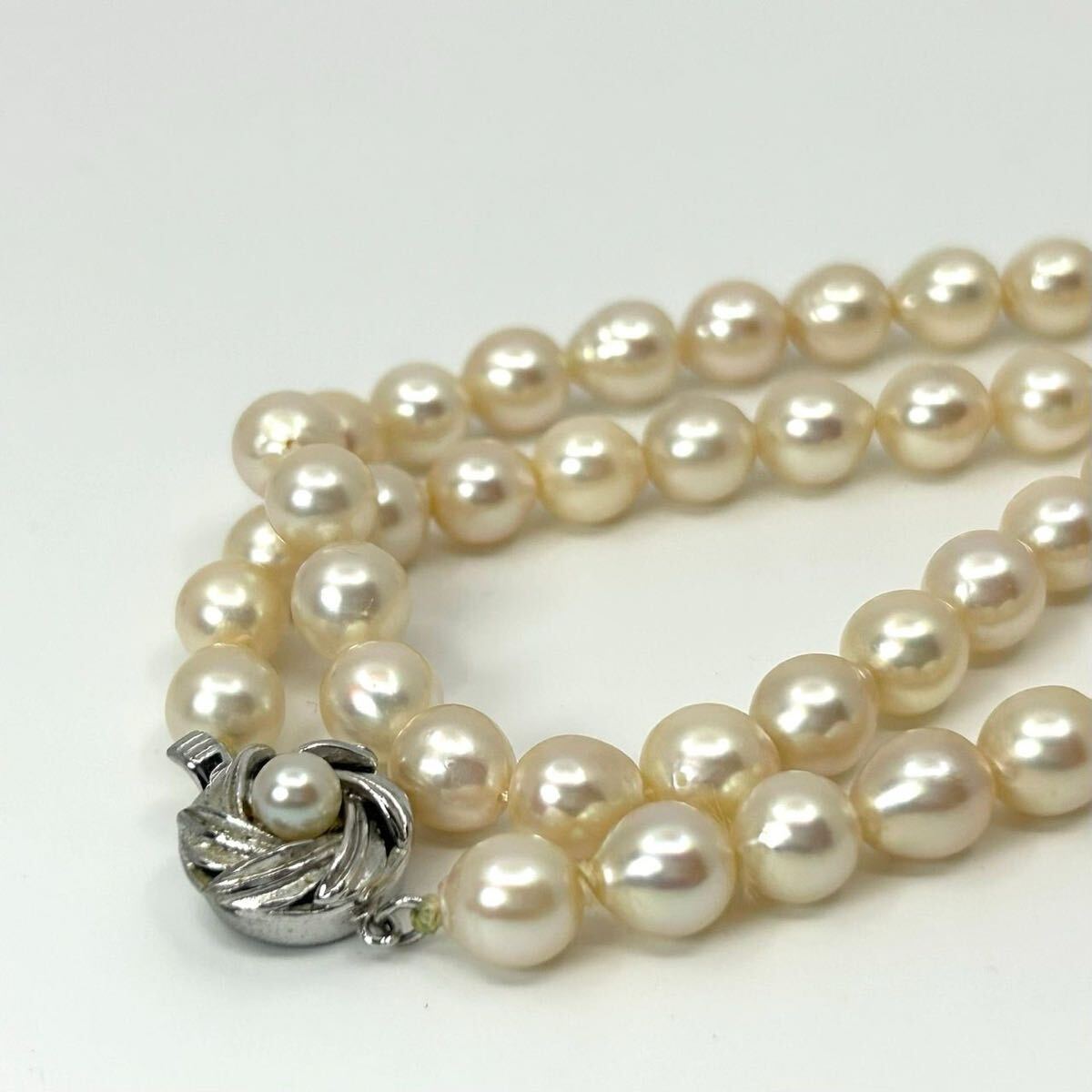1円【極美品】本真珠 あこや真珠 ネックレス 日本産 養殖パール 白 ホワイト シルバー留め具 冠婚葬祭 上品 フォーマル ユニセックス I2 拍卖