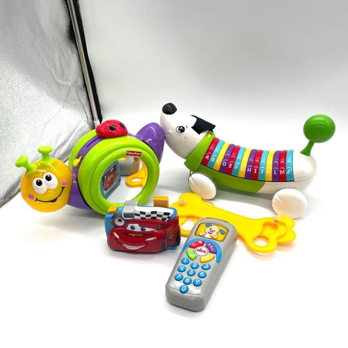 フィッシャープライス おもちゃ4点セット 通電確認済み アルファパップ リモコン カメラ カーズ 鏡 サウンドトイ ベビー キッズ トイセット拍卖