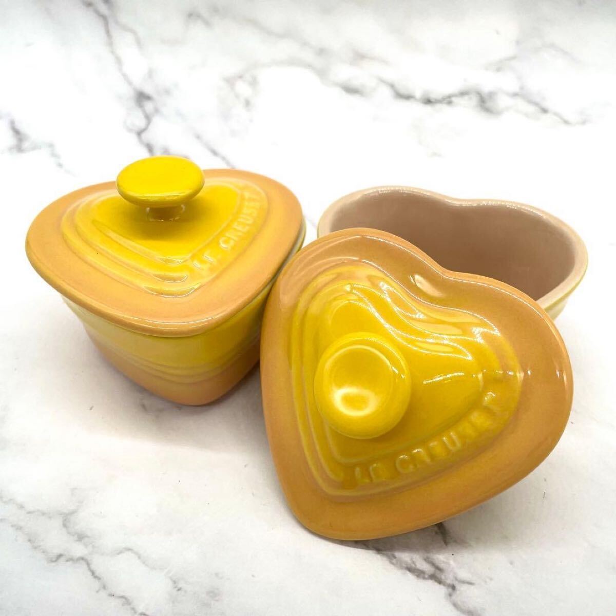 【美品】ル・クルーゼ LE CREUSET プチラムカン・ダムール ディジョン ココット Sサイズ ハート型 耐熱容器 オーブン対応 食洗機対応 拍卖