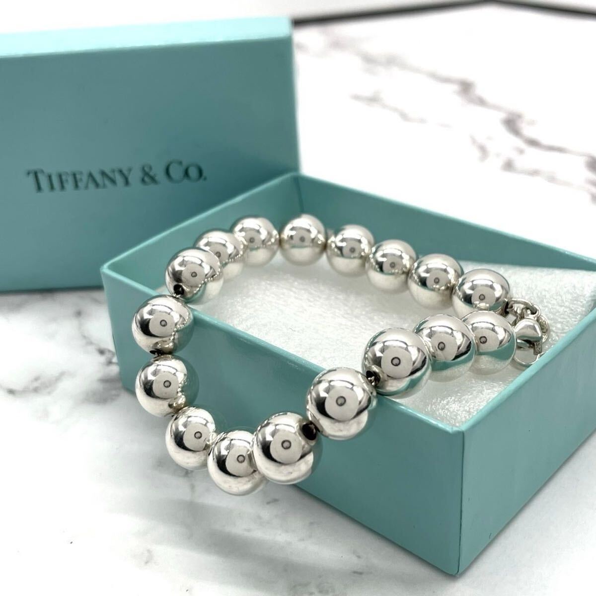 【美品】Tiffany & Co. ティファニー ブレスレット ハードウェア ボール シルバー925 ヴィンテージ オールドティファニー 研磨済み I7 拍卖