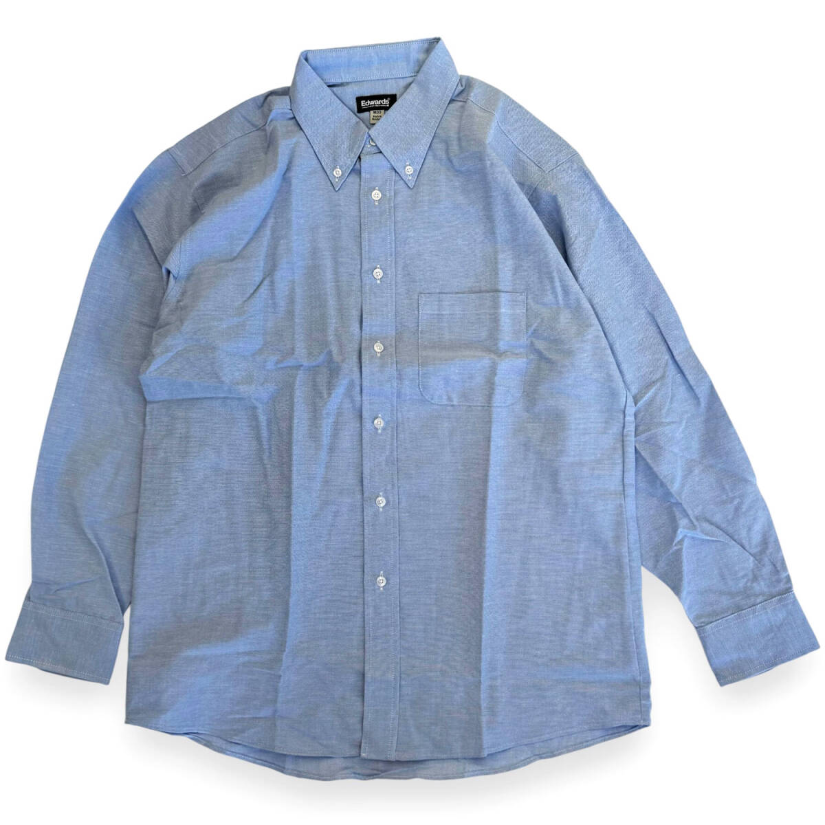 Edwards Garment EASY CARE OXFORD L/S Shirts エドワーズガーメント イージーケア オックスフォード シャツ ブルー Lサイズ BD拍卖