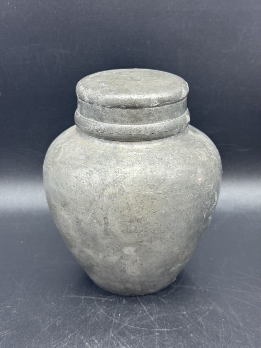 希少!茶壺 茶心壺 錫製 錫 斑錫製 総重量815g 唐物 古玩 古錫 茶道具 茶器 煎茶 玉露 古美術 骨董 中国美術 茶入 茶壷 茶筒 茶入 在銘拍卖
