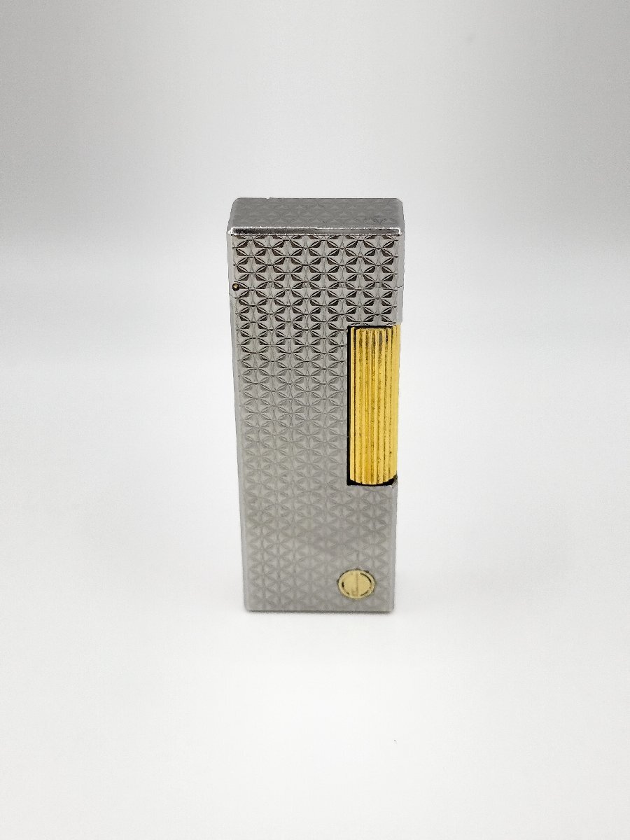 dunhill ダンヒル ローラーガスライター シルバー/ゴールド 喫煙具 高級 ヴィンテージ 総柄 麻の葉模様 動作未確認 J1702拍卖