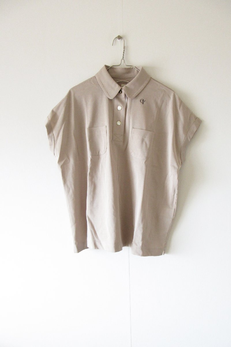 未使用 2025SS CHEVAL plus / シュヴァル プラス CV25E-05CS03 フレンチのPOLO 36 BEIGE / ポロシャツ カットソー レディース拍卖