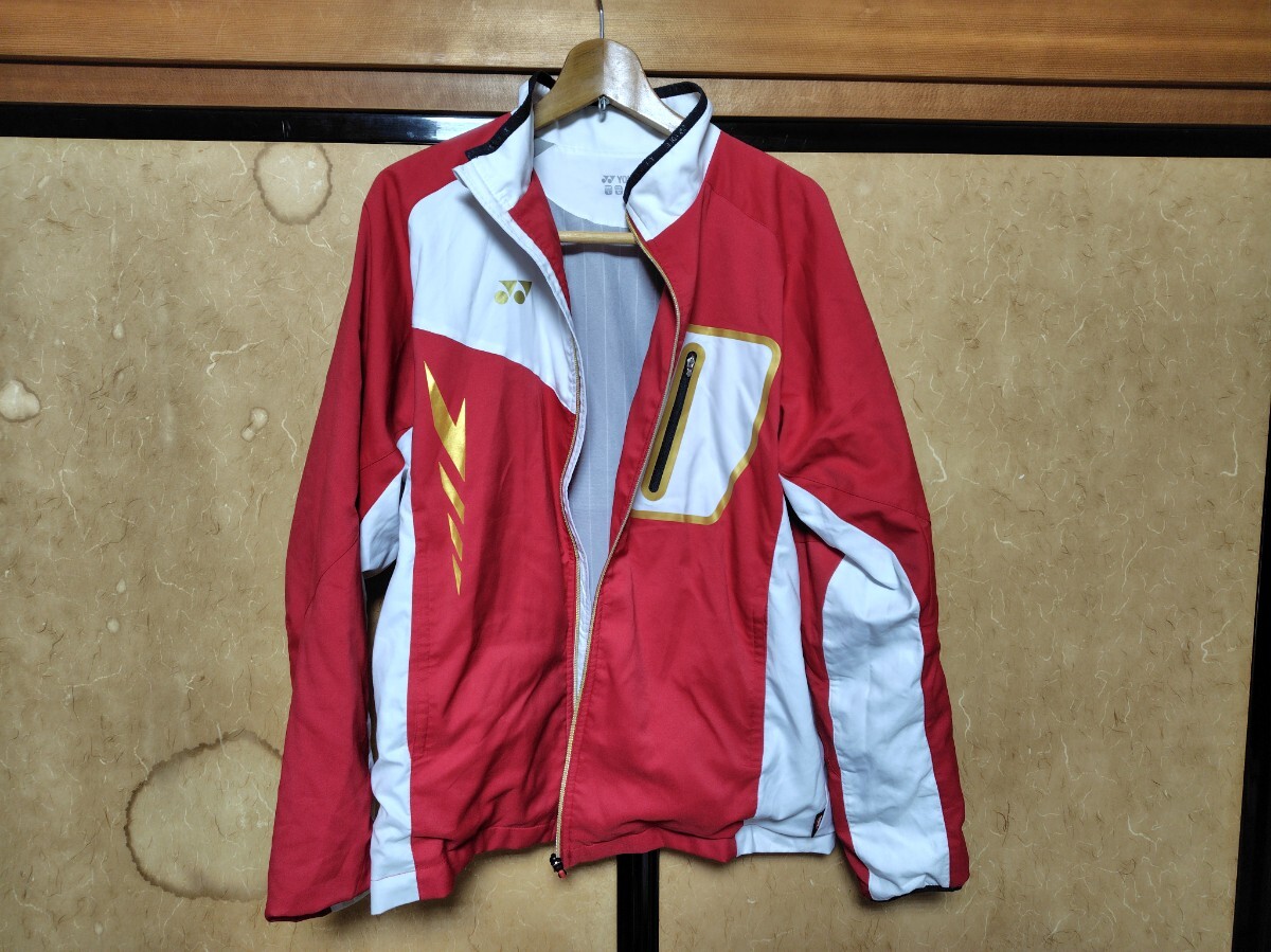 YONEX ヨネックス 練習着 ユニフォーム バドミントン 国内正規品 XL O LL ジャージ リンダン LIN DAN 赤白金 ヒートカプセル 長袖希少廃盤拍卖
