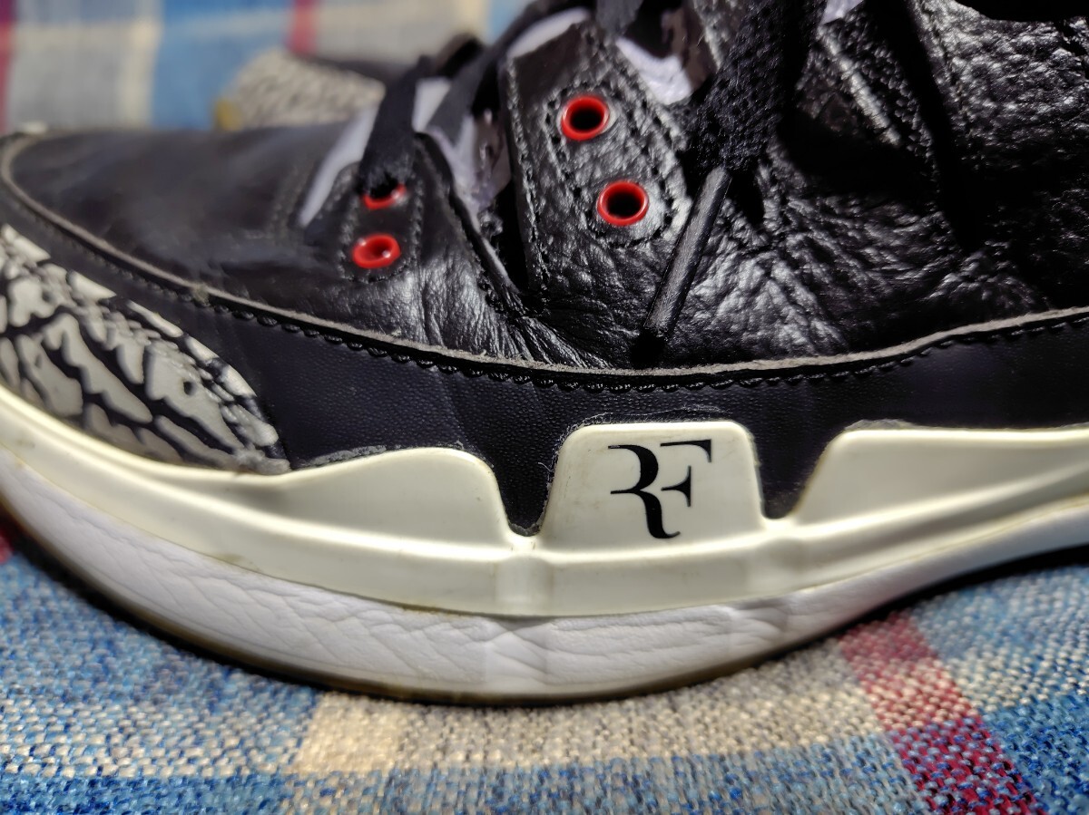 エア ジョーダン NIKE RETRO ZOOM VAPOR AIR JORDAN 3 BLACK CEMENT US11 29cm 国内正規 709998-010 RF ロジャーフェデラー テニスシューズ拍卖
