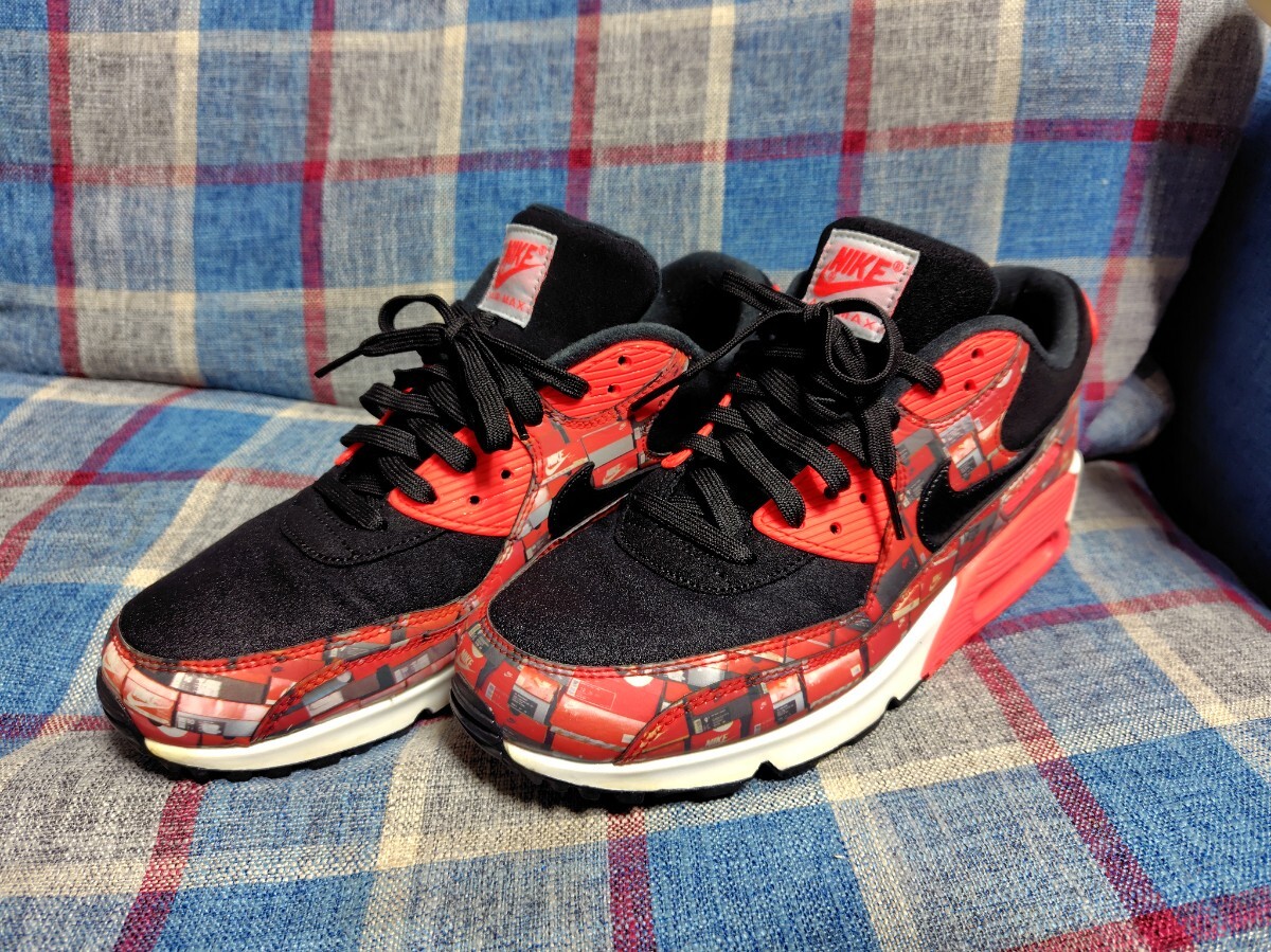 NIKE AIR MAX 90 PRNT ATMOS限定 アトモス限定 エア マックス 90 国内正規品 28.5cm US10.5 新品同様 AQ0926-001 マルチカラー プリント拍卖
