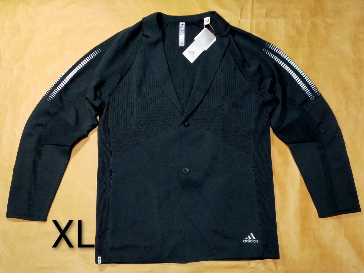 adidas アディダス/テーラードジャケット プライムニット ブラック XL(HG1666 BLACK)定価20000+税拍卖