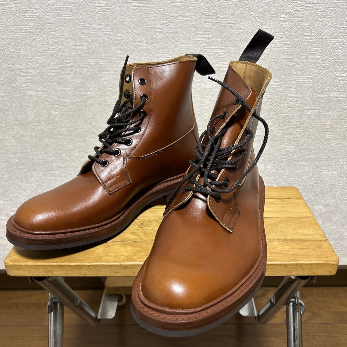 新品 Tricker's トリッカーズ BURFORD バーフォードレザーブーツ マロンアンティーク サイズUK7/フィッティング5拍卖