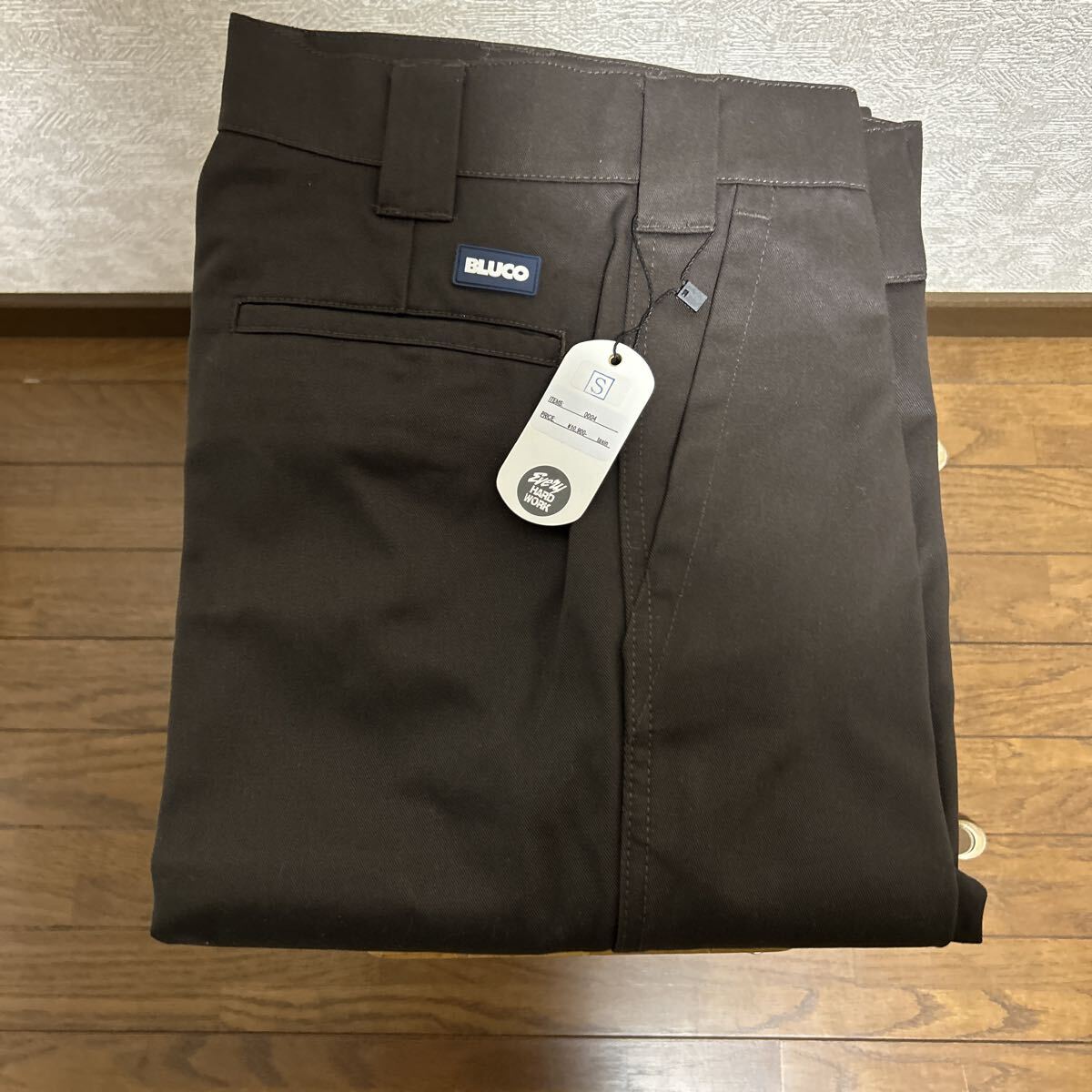 新品 BLUCO ブルコ STANDARD WORK PANTS スタンダードワークパンツ 0004 OL-004 サイズS ブラウン色拍卖