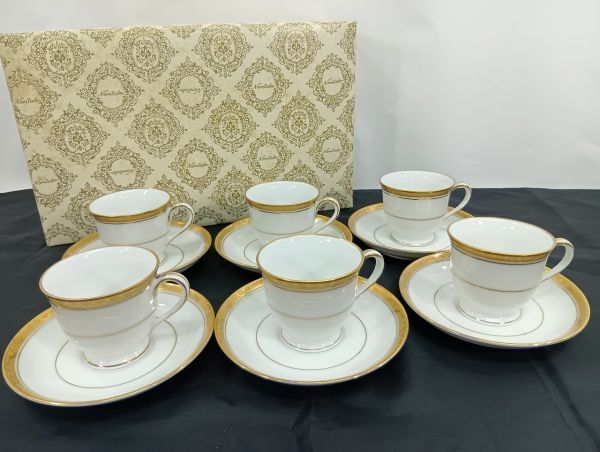 Noritake ノリタケ RICHMOND リッチモンド 6124 金縁 ゴールドライン デミタスカップ & ソーサー 6客セット 元箱 ■-000367拍卖
