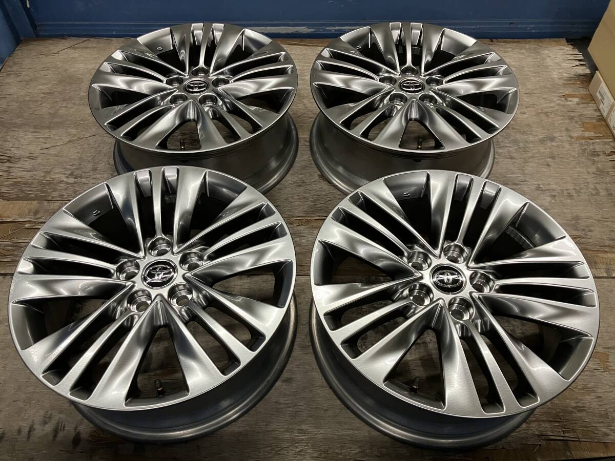 【新車外し】トヨタ 現行40系 アルファード Z 18インチ 純正アルミホイール 4本セット 7J+40 P.C.D.120 ヴェルファイア スタッドレス用など拍卖