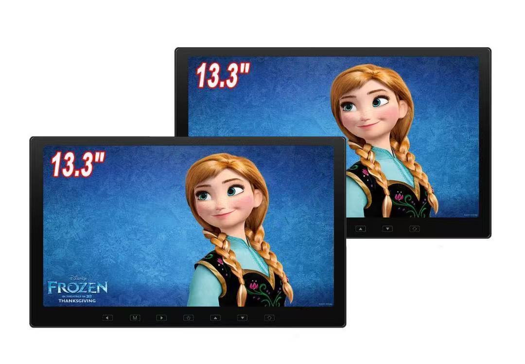 13.3インチヘッドレストモニター 車載用モニター IPS 液晶 高画質 2台売 送料無料 1年保証 拍卖