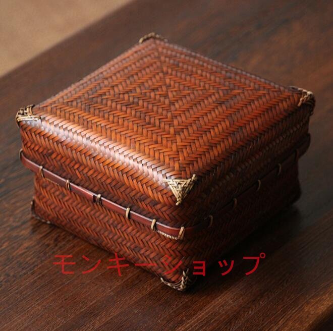 爆売り!新品未使用★民芸職人手作り 煎茶道具 竹編煎茶籠 収納拍卖