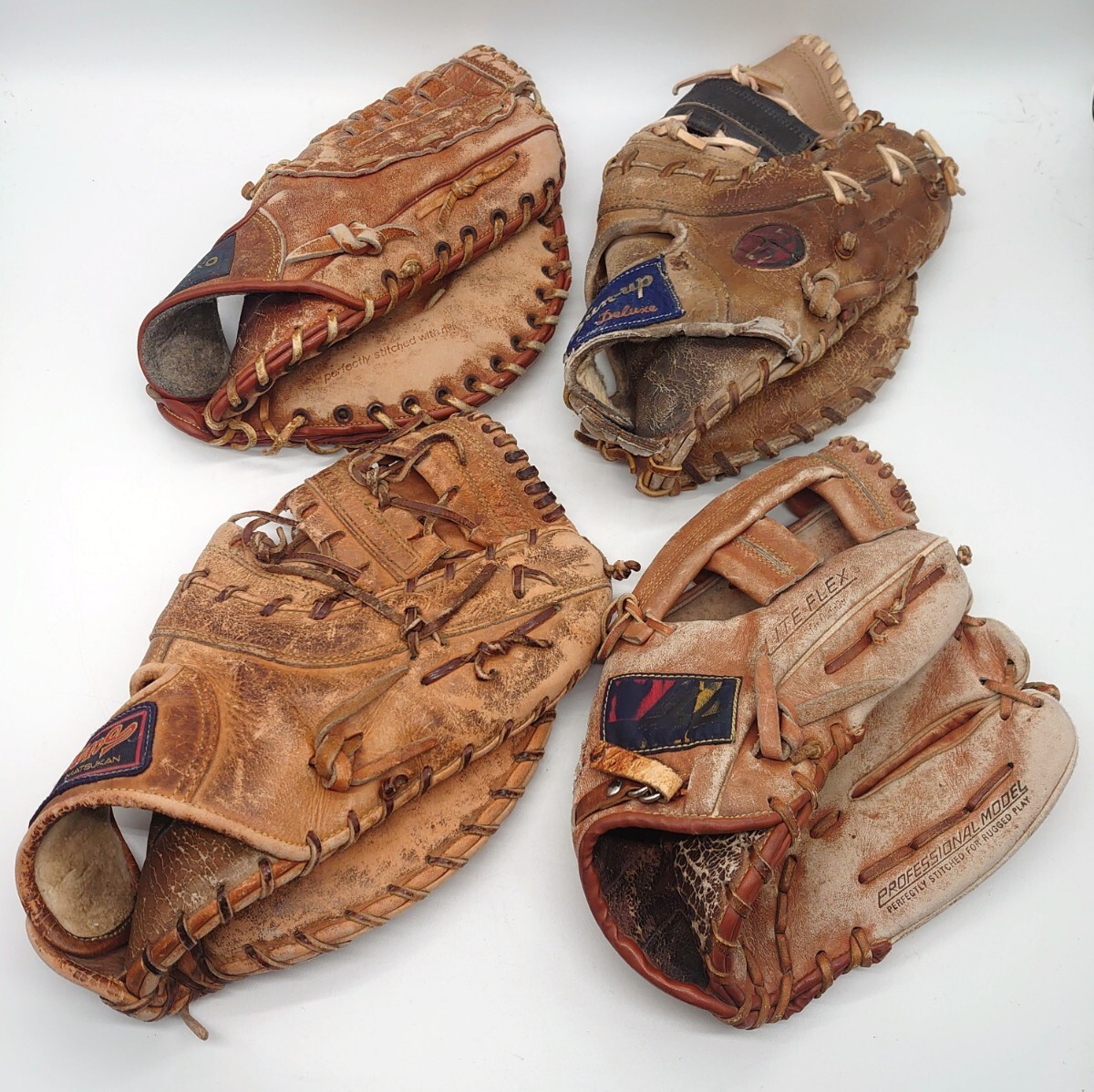 MIZUNO Sun-up MATSUKAN ミズノ サンアップ マツカン 野球 レザー グローブ グラブ 大人用 右投げ 当時物 ヴィンテージ ジャンク t-25x1001拍卖