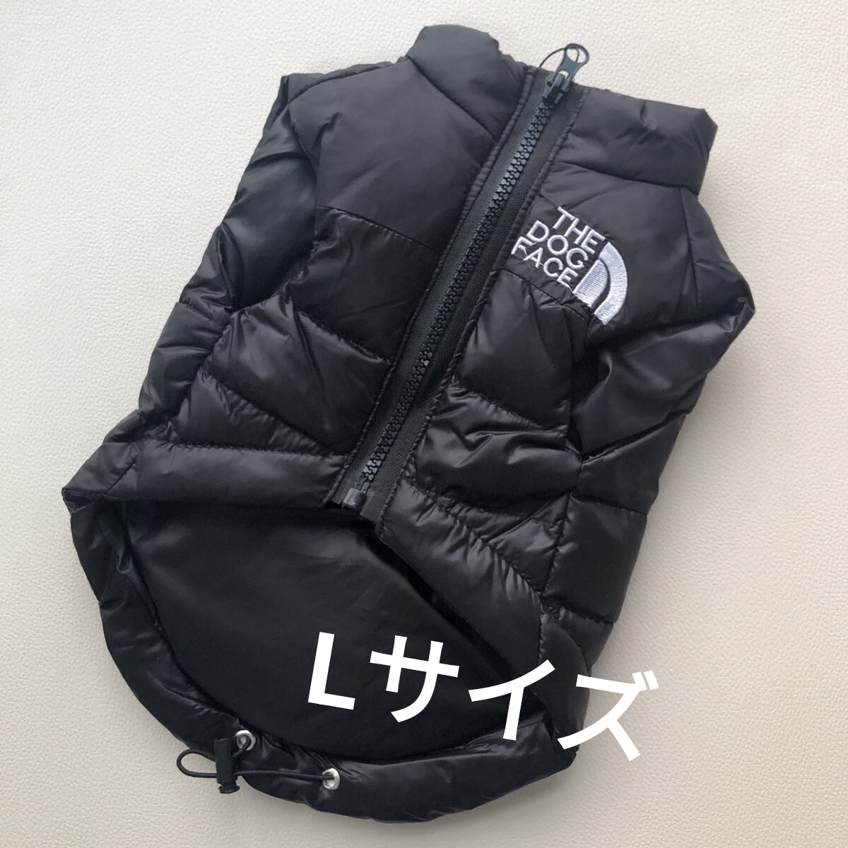 新品 犬服 L ブラックダウンベスト 超あたたかいドッグウェア ペット服 冬服拍卖