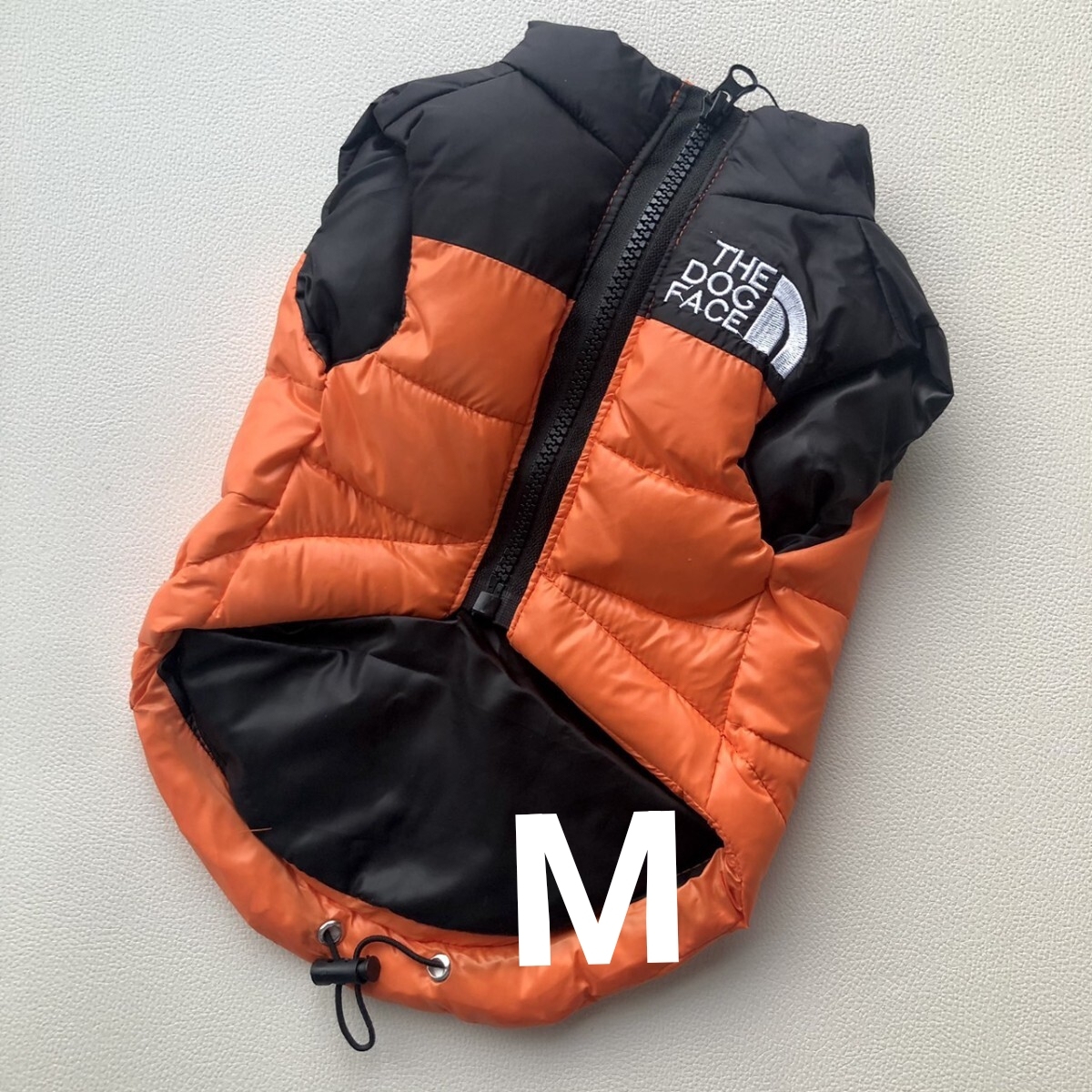 M オレンジダウンベスト 超あたたかいドッグウェア ペット服 冬服ダウンジャケット拍卖