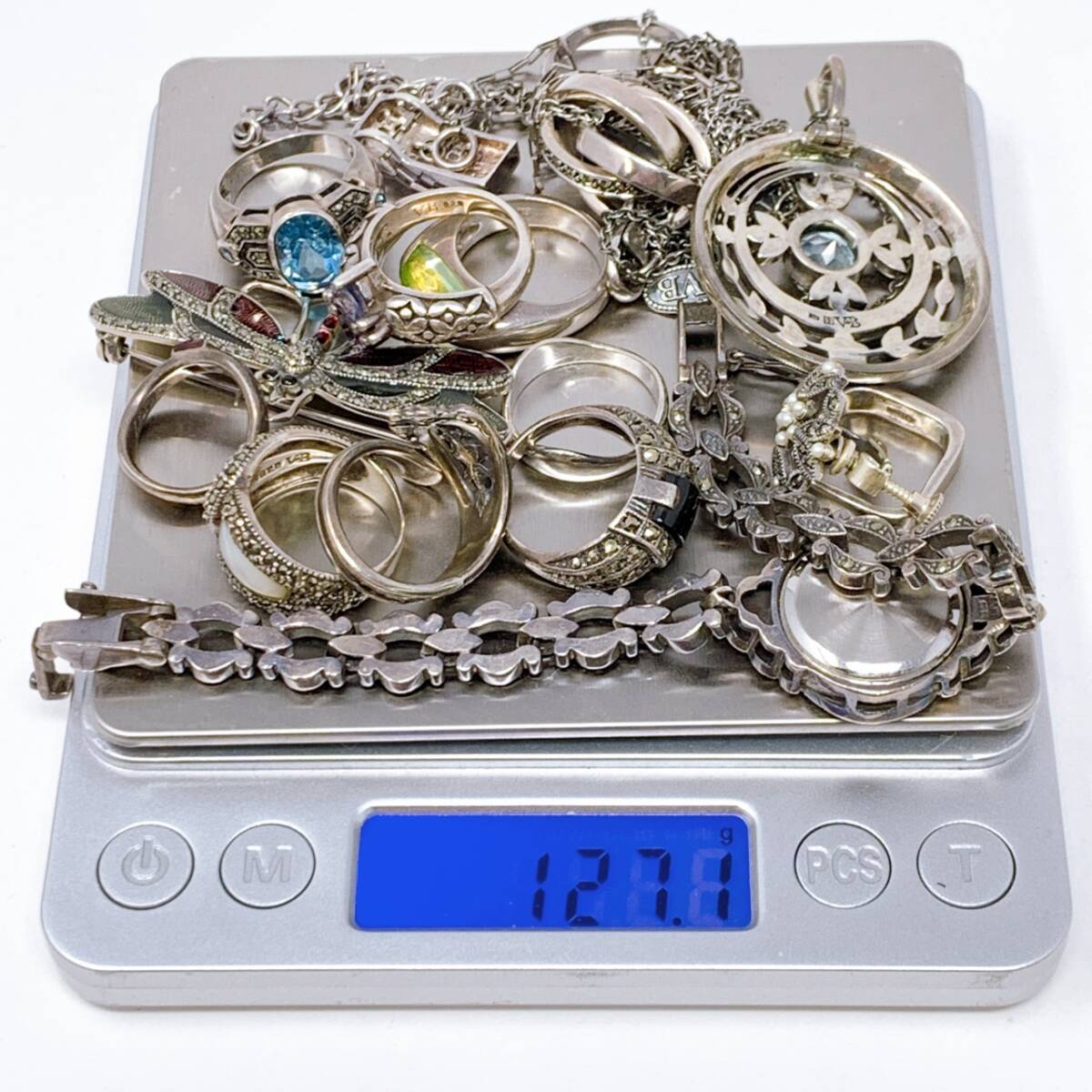【1円スタート!】シルバーアクセサリー 925 SILVER 等 全て刻印有りの商品 重さ127g 銀 シルバー 貴金属 / MKT103006-コンパクト拍卖