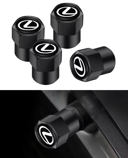 レクサス ホイール エアーバルブキャップ エアバルブ タイヤバルブ 黒 ブラック 4個拍卖