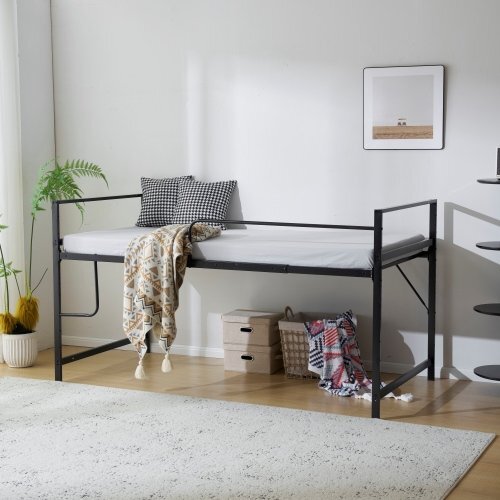 【高さ110cm】ロフトベッド パイプベッド シングル システムベッド ロータイプ 収納 北欧風 大人 一人暮らし スチール 耐震 ベッド.. 1.1拍卖