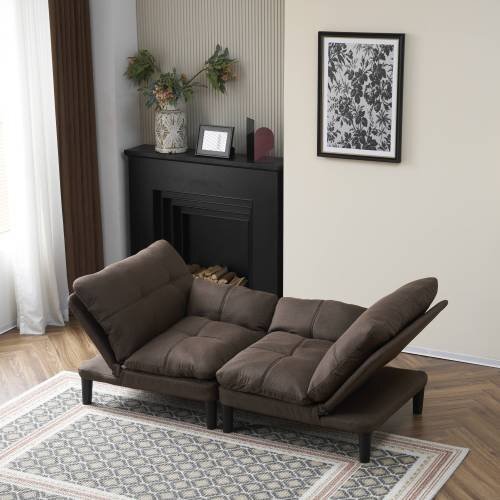 ソファベッド カウチソファー 2人掛け リクライニングソファー3段階調節 ソファー ベッド ベッドになるソファ一 肘掛付き2.9拍卖