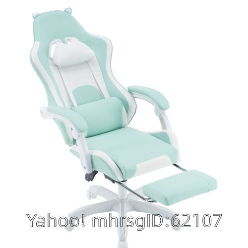 ブルー+ホワイトゲームチェアテーブルチェア通気性一人座り椅子リクライニングチェアパソコンチェア多機能背もたれヘッドレスト腰痛対策1.0拍卖