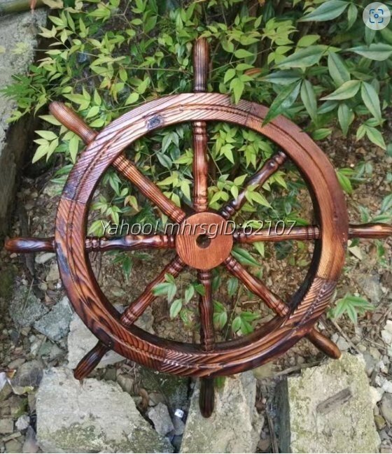 船の舵 舵輪 木製舵輪 アンティーク 舵取り 操舵 船舵 船ハンドル インテリア ラット舵操舵輪 木製拍卖