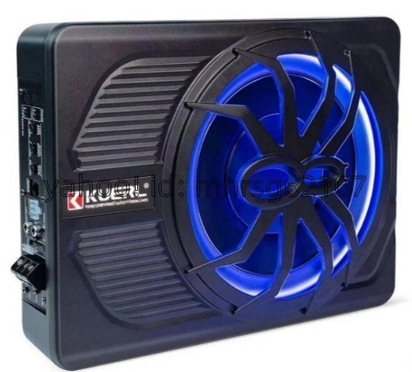 10インチ 800W スリムアクティブトラックサブウーファー 青色LEDライト付き バススピーカー パワーアンプ コンポーネント 放熱性拍卖