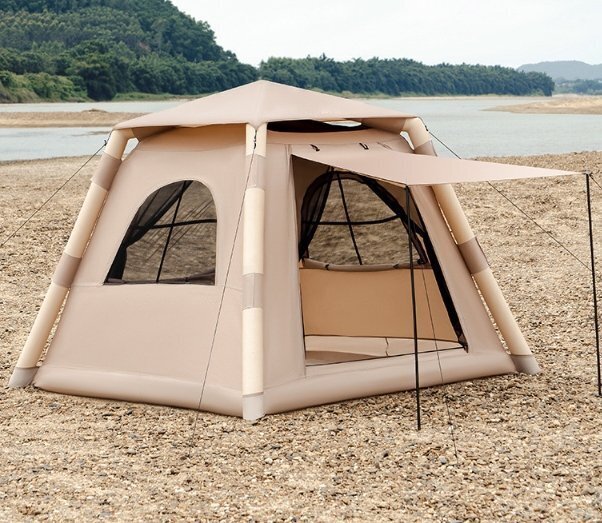 4-8人用空気入りテントキャンプアウトドアキャンプ用品増厚く雨除け折りたたみポータブル式拍卖