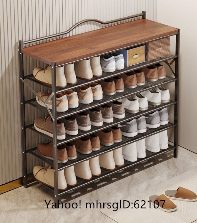家庭用玄関多層折りたたみ式取付不要シューズラック大容量シューズ収納拍卖