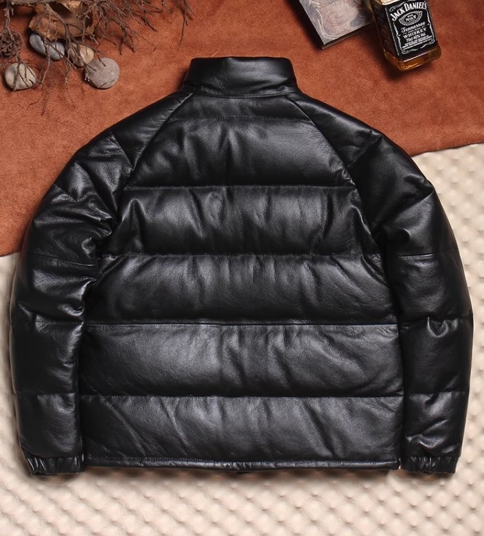 新入荷☆レザーダウンジャケット 牛革 カウハイド 本革 ホワイトダックダウン メンズファッション 防寒服 男女兼用 ブルゾン M~4XL拍卖