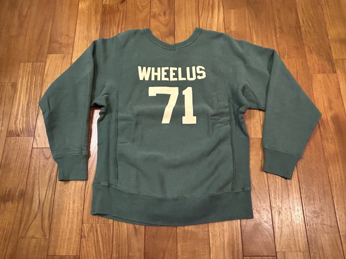 WAREHOUSE ウエアハウス クールネック スウェット S ナンバリング リバースウィーブ グリーン タタキタグ REVERSE WEAVE RW スエット WH拍卖