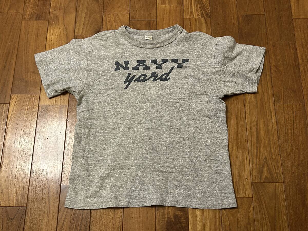 Tシャツ S 日本製 ウエアハウス WAREHOUSE ミリタリー NAVY yard 染込 杢グレー シャドー ヴィンテージ VINTAGE セコハン 古着拍卖