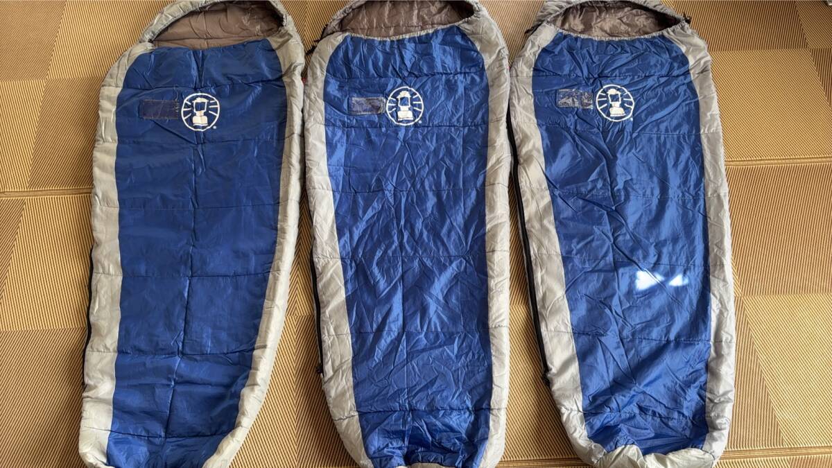 ★コールマン 子供用寝袋 スクールマミー12 ブルー・グレー 三個セット ★拍卖