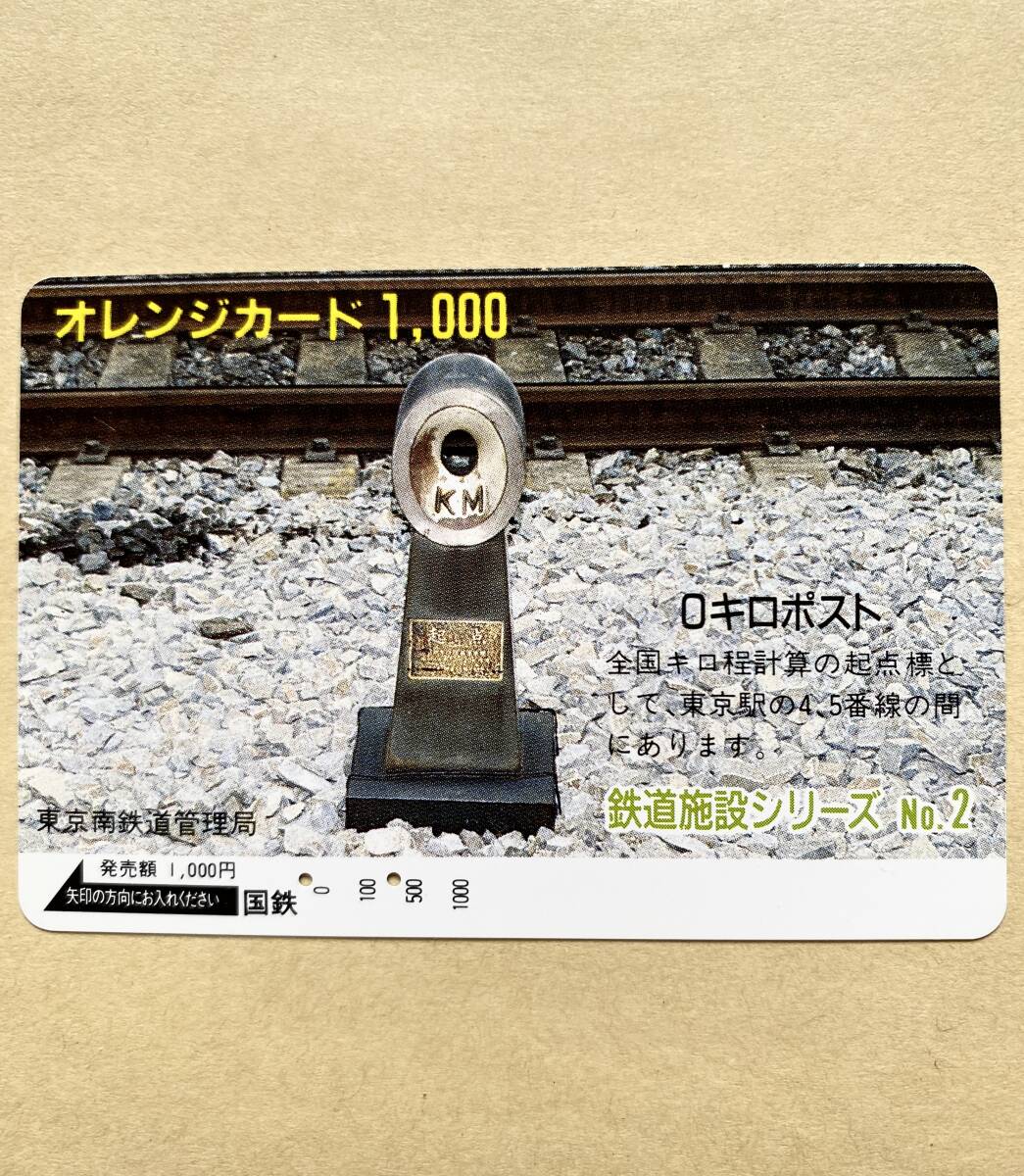 【使用済】 オレンジカード 国鉄 鉄道施設シリーズ No.2 0キロポスト拍卖